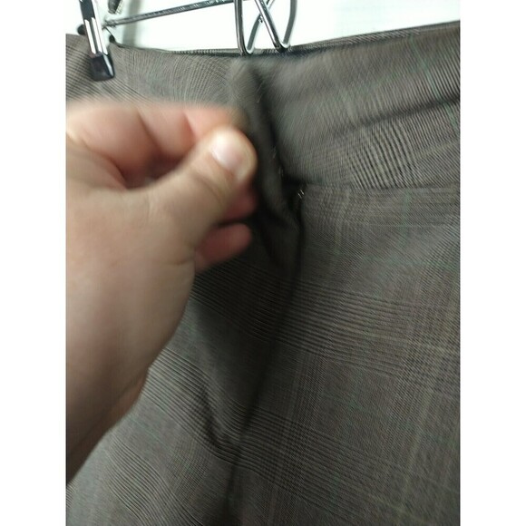 JM Collection Brown Black Green Plaid Button Clasp Zip Trouser Pants. Size 12 - Picture 7 of 12